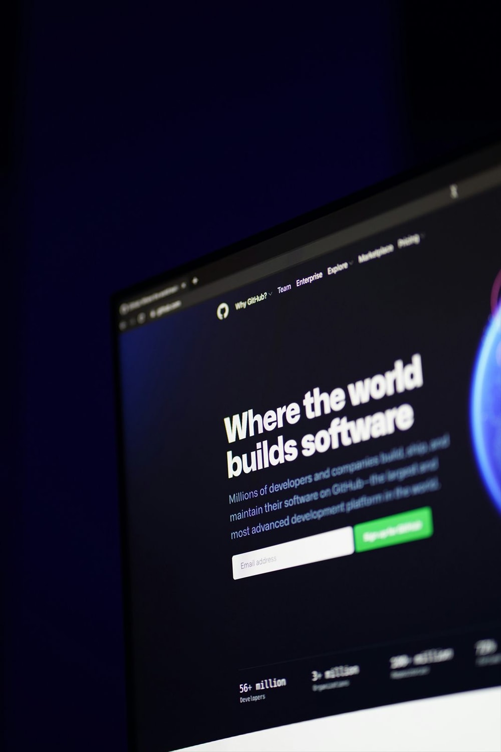Website design and development on a laptop screen